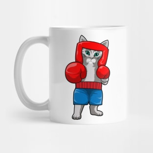 Cat at Boxing with Boxing gloves Mug